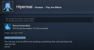 Illustration for article titled They Are Billions, As Told By Steam Reviews